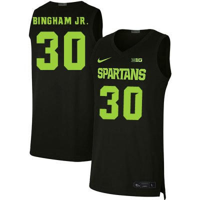 Men Michigan State Spartans NCAA #30 Marcus Bingham Jr. Black Authentic Nike 2020 Stitched College Basketball Jersey RM32H80FD
